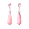 G81m6300 The Gem Stories Drop Silver Earrings Rose Color Pear Stud Posts