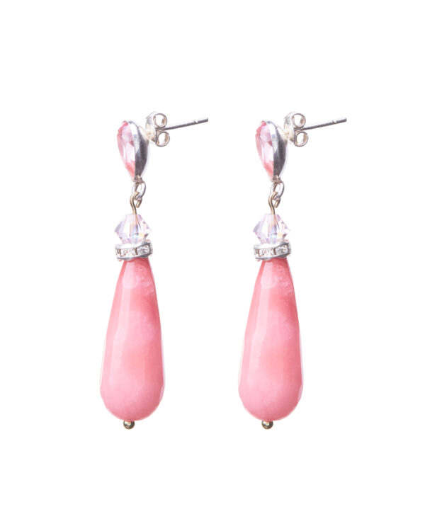 G81m6300 The Gem Stories Drop Silver Earrings Rose Color Pear Stud Posts2