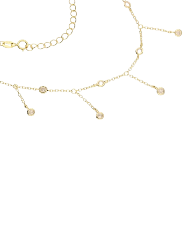 Elegant gold plated necklace with white drops