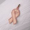 Miyuki Cuties Element – Breast Cancer Ribbon made with pink and white beads