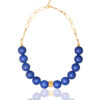 Dynamic Blue Agate Necklace with Silver Clasp