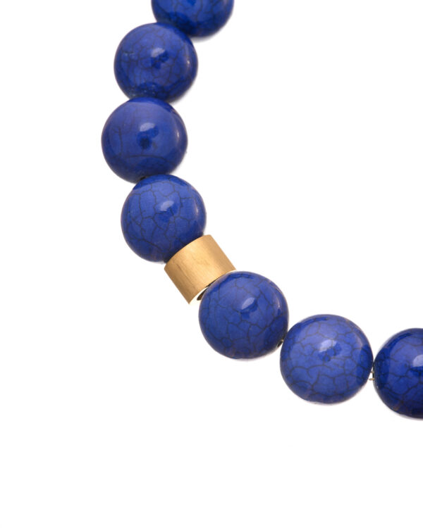 Dynamic Blue Agate Necklace with Adjustable Chain