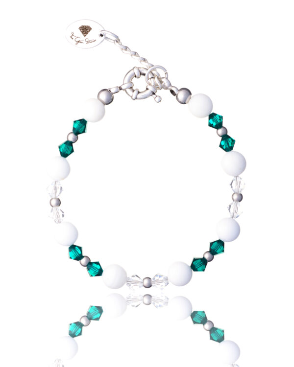 Coral Emerald Swarovski Crystal Bracelet - Exquisite jewelry piece