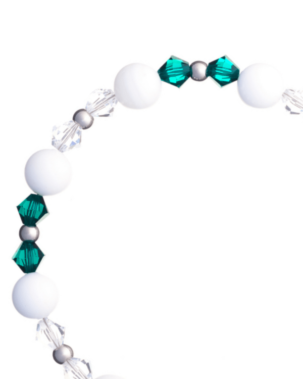 Coral Emerald Bracelet - Swarovski Crystals for Radiant Charm