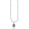 Elegant blue raw agate necklace with agate stone element