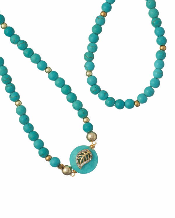 Stylish Turquoise Leaf Element Necklace
