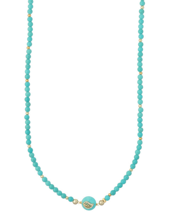 Elegant Turquoise Leaf Element Necklace