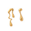 Stainless Steel Geometric Trend Stud Earrings in Golden Finish