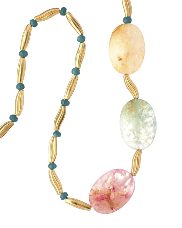 Agate and Jade Bead Necklace