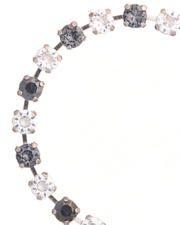 Chic Rhodium Bracelet with Black and White Crystal Cupchain