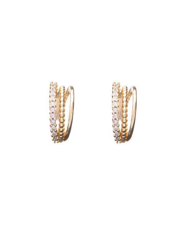 Kdqk6313 The Gem Stories 925 Silver Clip Earrings Gold Plated