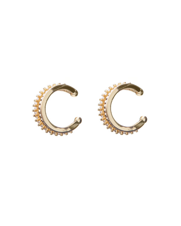 925 Silver Clip Earrings - Gold Plated