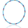 Light blue surf necklace with multicolored accents on a white background
