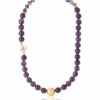 Elegant Amethyst Necklace with Gold Elements