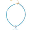 Chic Turquoise Rondelle Necklace With Cactus Element