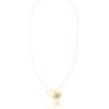 Gold double eye necklace with delicate chain and two eye-shaped pendants