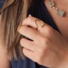 L78e34302 The Gem Stories O 925 Sterling Silver Ring–24k Gold Plated