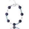 Handcrafted blue sand bracelet with crystal embellishments