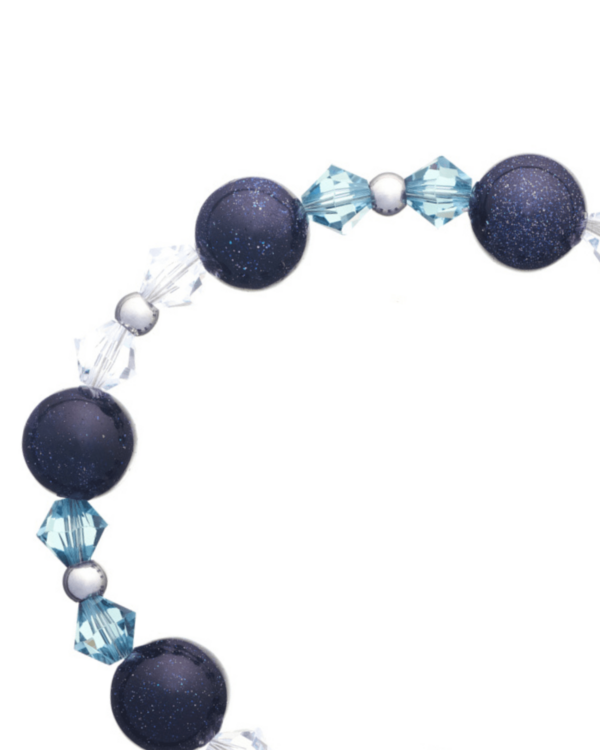 Blue sand and crystal beaded bracelet