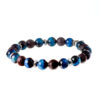 Handcrafted Blue Tiger Eye and Lava Stone Bracelet