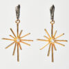 Large Star Earrings by The Gem Stories with starburst design and crystal accent