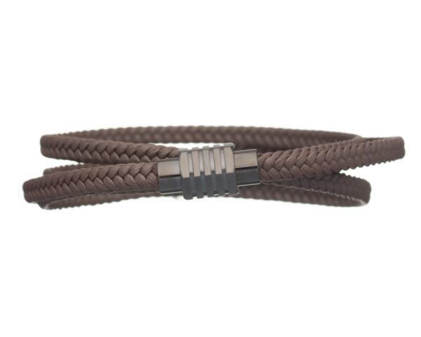Leather Wrap men's bracelet-Brown 3