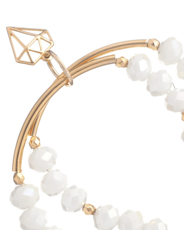 Double Crystal Bracelet with Diamond Element - Stylish Accessory