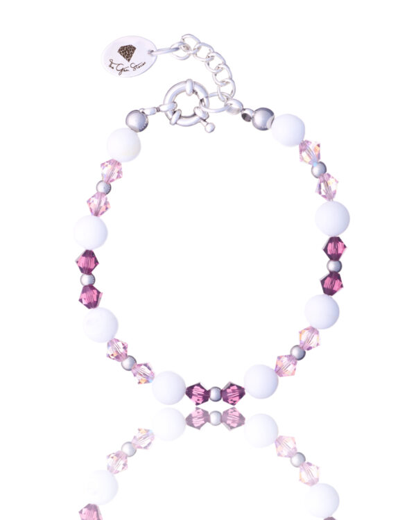 Coral Rose with Crystals Bracelet - Elegant Jewelry