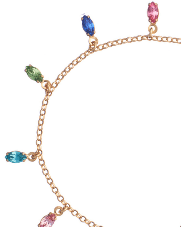 Stunning Gold Bracelet featuring Multicolor Crystals - Fashion Forward Accessory
