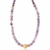 Amethyst light necklace with gold element