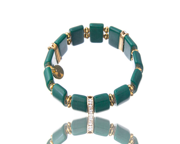 Green Howlite bracelet with rondelle spacers