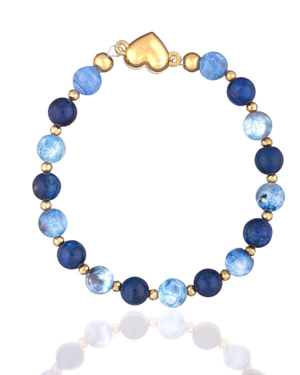Stylish Blue Agate Bracelet with Adjustable Clasp