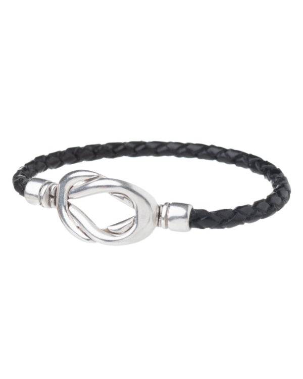 Black Braid Leather Bracelet