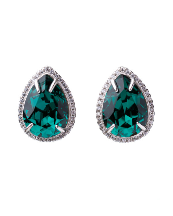 Emerald Crystal Pear Earrings