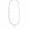 Elegant Pearl Chips and Crystals Necklace with Ivory Element