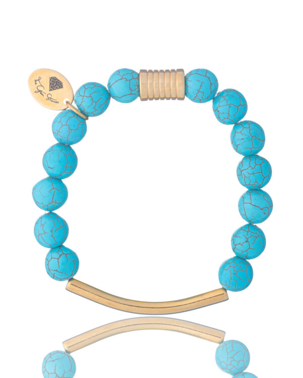 Turquoise Bracelet with Tube - Handcrafted Jewelry