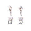 Crystal Silver Earrings with pear-shaped and cube-shaped crystals