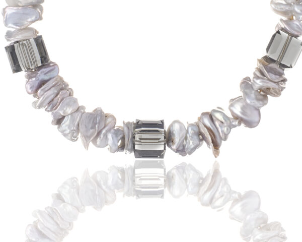 Mother of Pearl Chips and Crystals Bracelet - Ethereal Beauty
