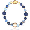 Blue Lapis Lazuli and Blue Agate Bracelet - Handcrafted Jewelry