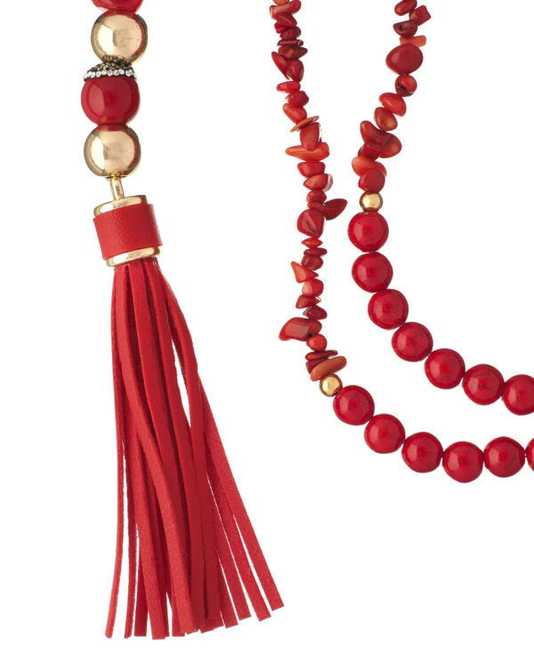 Bold red necklace with high-quality stones