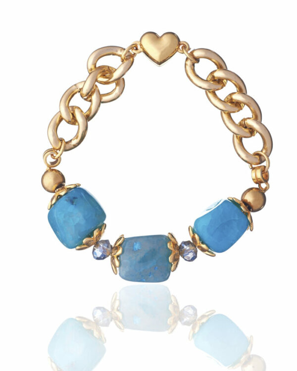 Light Blue Agate Bracelet - Natural Stone Jewelry