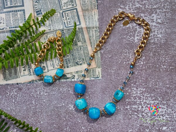 Light Blue Agate Bracelet - Handmade Gemstone Accessory