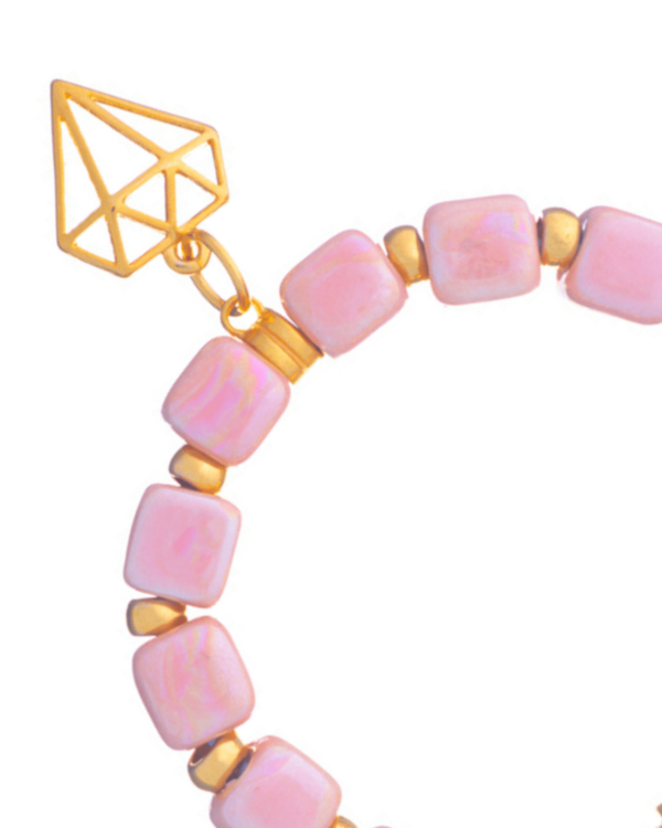 Pink Ceramic Bracelet - Stylish Accessory