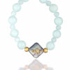Light Blue Jade Bracelet with Amethyst motif - A serene accessory with a touch of elegance.