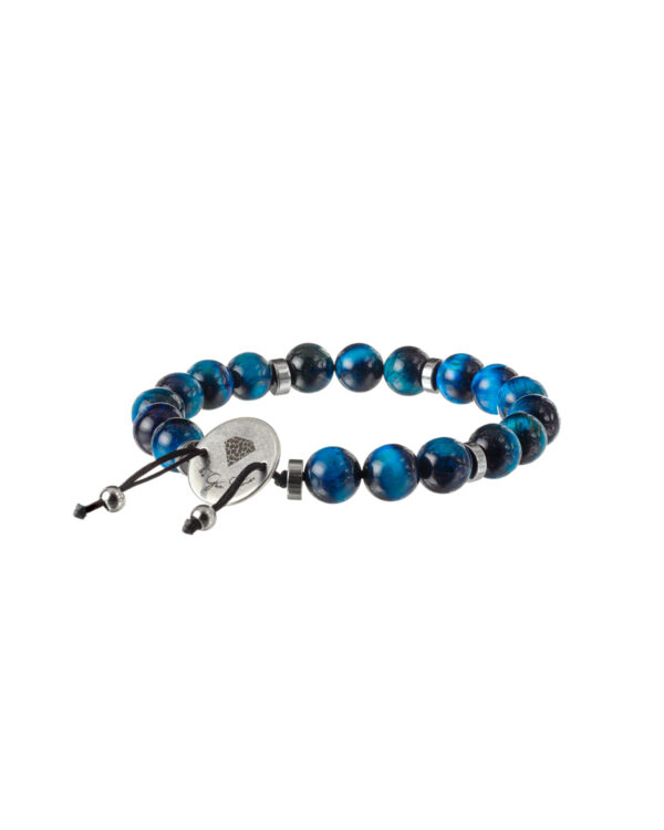 Blue Tiger Eye Bracelet with Natural Gemstone Beads