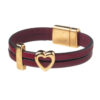 Leather bracelet with heart and love motifs
