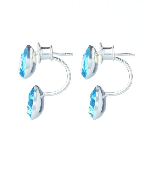 Aquamarine Silver Earrings with dual-use design