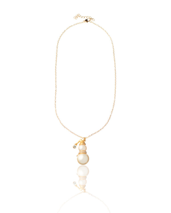 Qorj33932 The Gem Stories Snowman Necklace Gold Plated 1