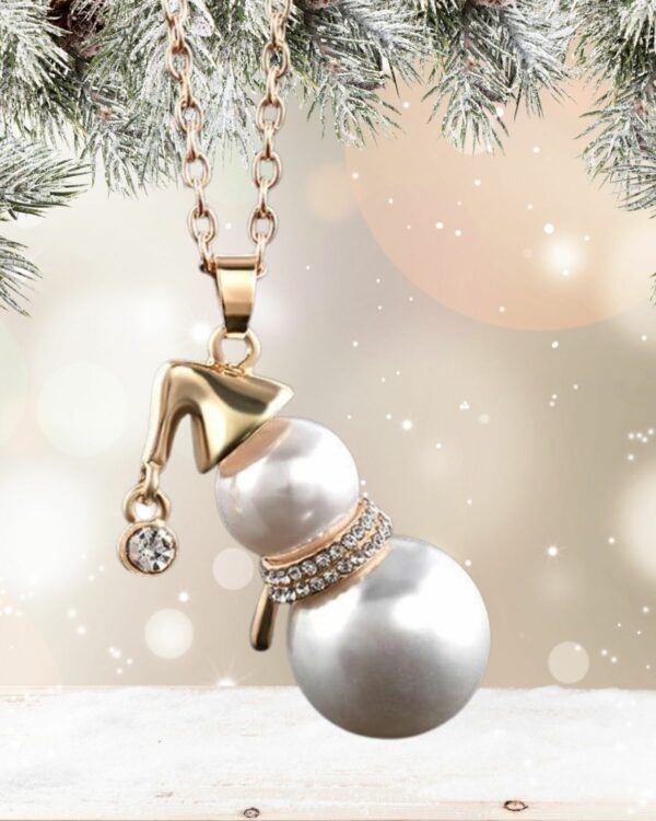 Qorj33932 The Gem Stories Snowman Necklace Gold Plated