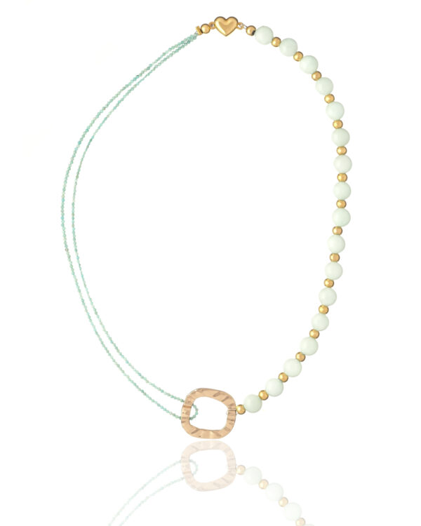 Twin Light Green Necklace - Elegant Green Gemstone Jewelry